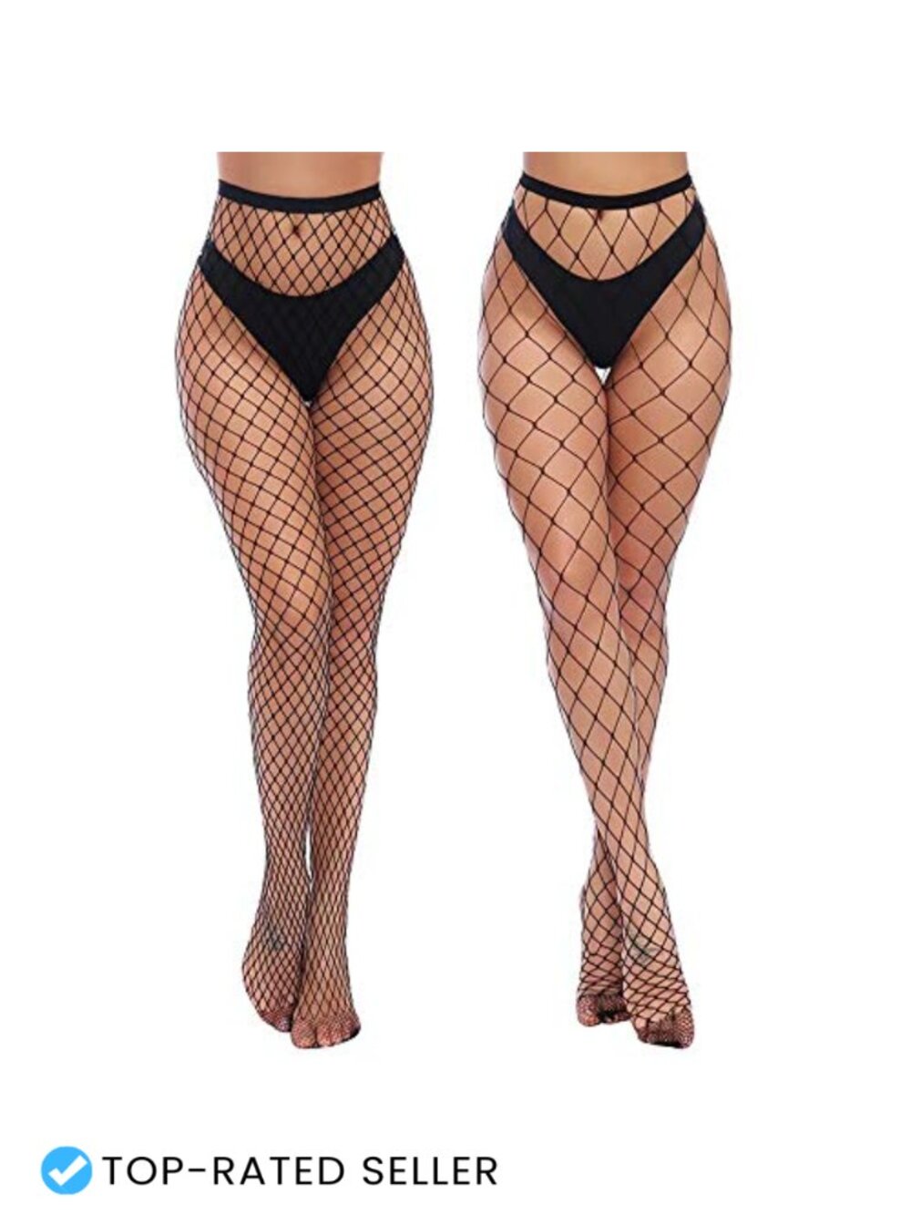 Women's High Waist Fishnet Tights Pantyhose 2 Pack Sheer Sexy Hosiery
